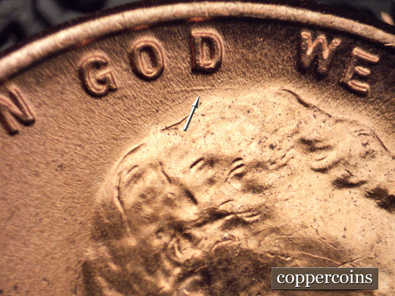 Die-stage B marker on 1951D•1MM•039 (1951 Repunched Mint Mark).