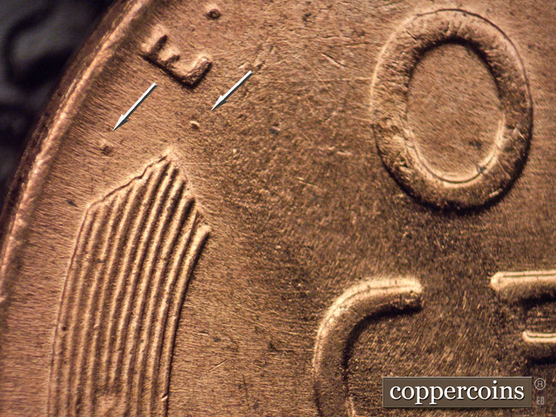 Die-stage B marker on 1951D•1MM•039 (1951 Repunched Mint Mark).
