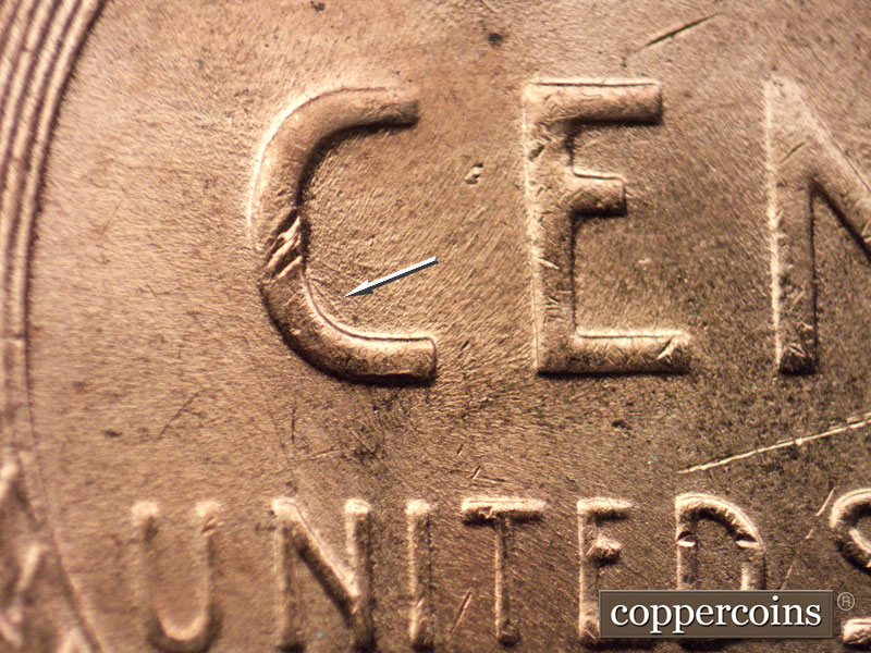 Die-stage C marker on 1951D•1MM•039 (1951 Repunched Mint Mark).