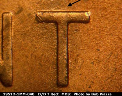 Die-stage B marker on 1951D•1MM•040 (1951 Repunched Mint Mark).