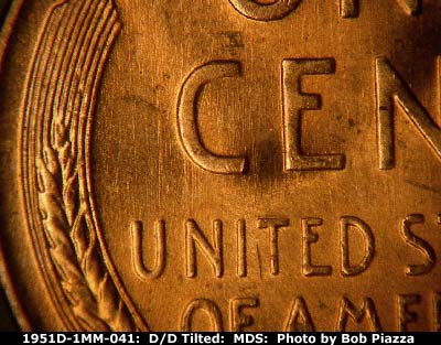 Die-stage B marker on 1951D•1MM•041 (1951 Repunched Mint Mark).