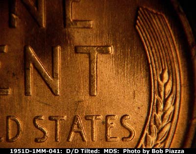 Die-stage B marker on 1951D•1MM•041 (1951 Repunched Mint Mark).
