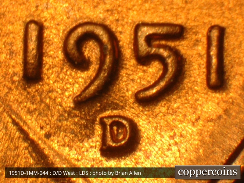 Die-stage C marker on 1951D•1MM•044 (1951 Repunched Mint Mark).