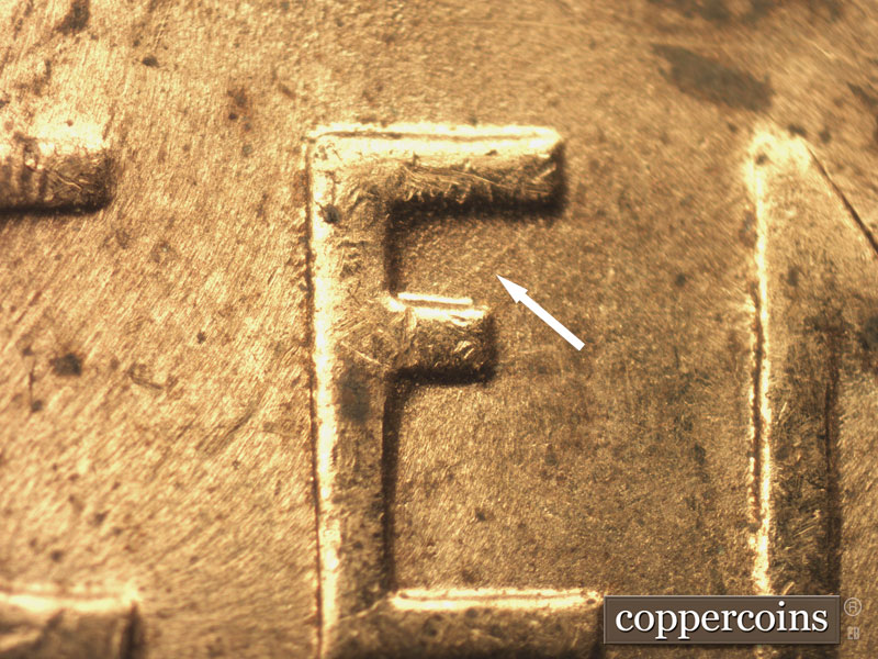 Die-stage C marker on 1951D•1MM•047 (1951 Repunched Mint Mark).