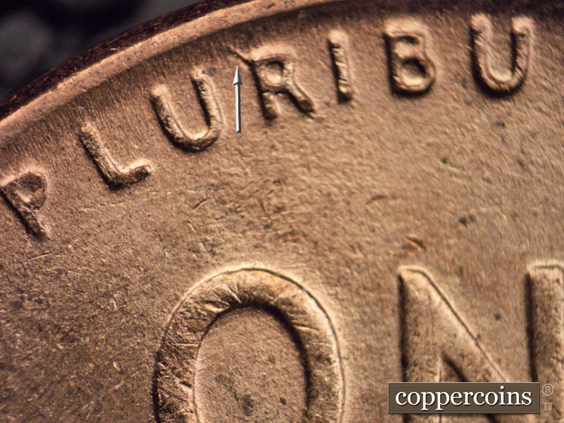 Die-stage B marker on 1951D•1MM•049 (1951 Repunched Mint Mark).