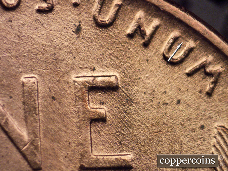Die-stage B marker on 1951D•1MM•049 (1951 Repunched Mint Mark).