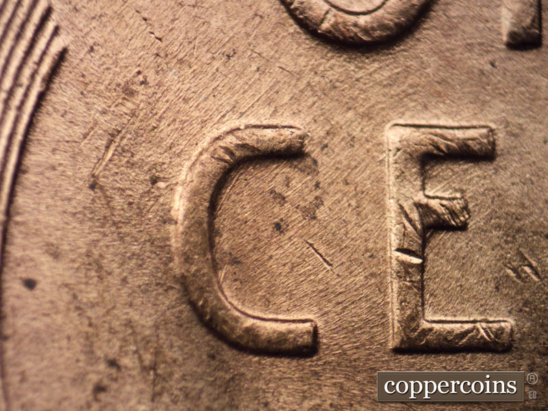 Die-stage B marker on 1951D•1MM•049 (1951 Repunched Mint Mark).