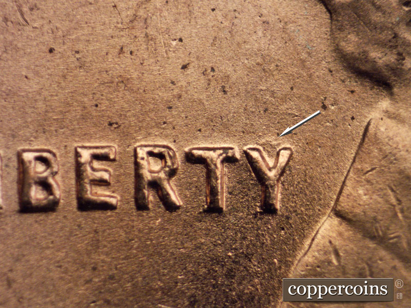 Die-stage B marker on 1951D•1MM•050 (1951 Repunched Mint Mark).