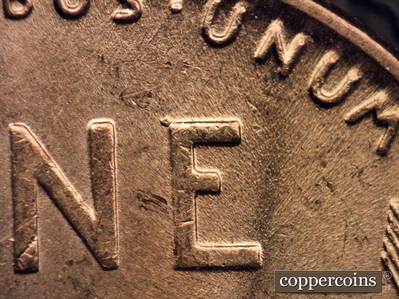 Die-stage B marker on 1951D•1MM•050 (1951 Repunched Mint Mark).