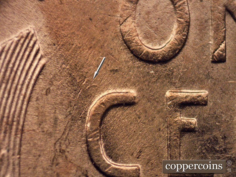 Die-stage B marker on 1951D•1MM•050 (1951 Repunched Mint Mark).
