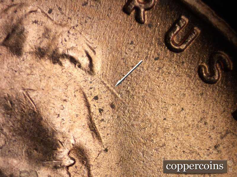 Die-stage C marker on 1951D•1MM•053 (1951 Repunched Mint Mark).