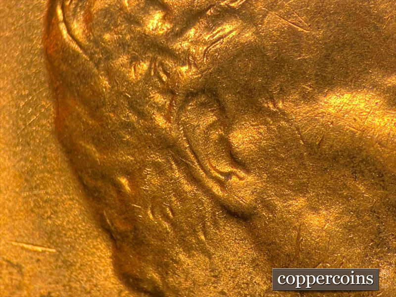 Die-stage B marker on 1951D•1MM•054 (1951 Repunched Mint Mark).