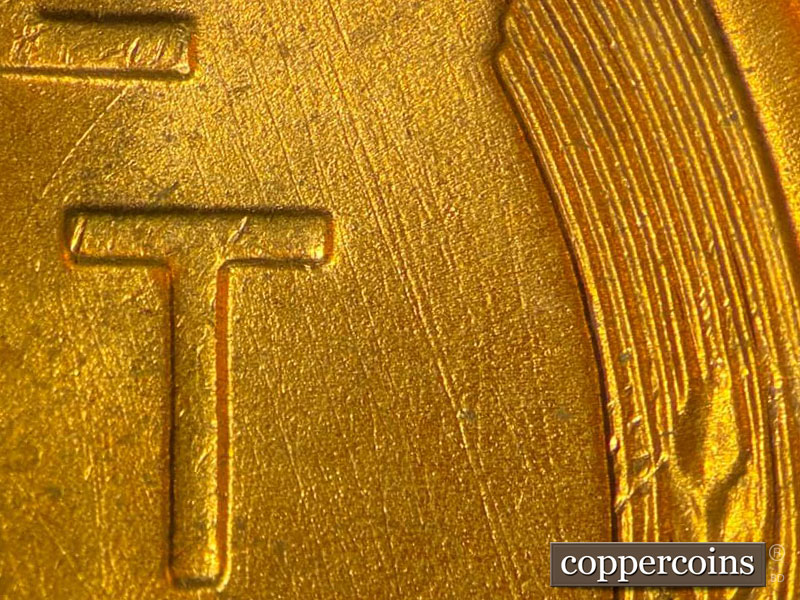 Die-stage B marker on 1951D•1MM•054 (1951 Repunched Mint Mark).