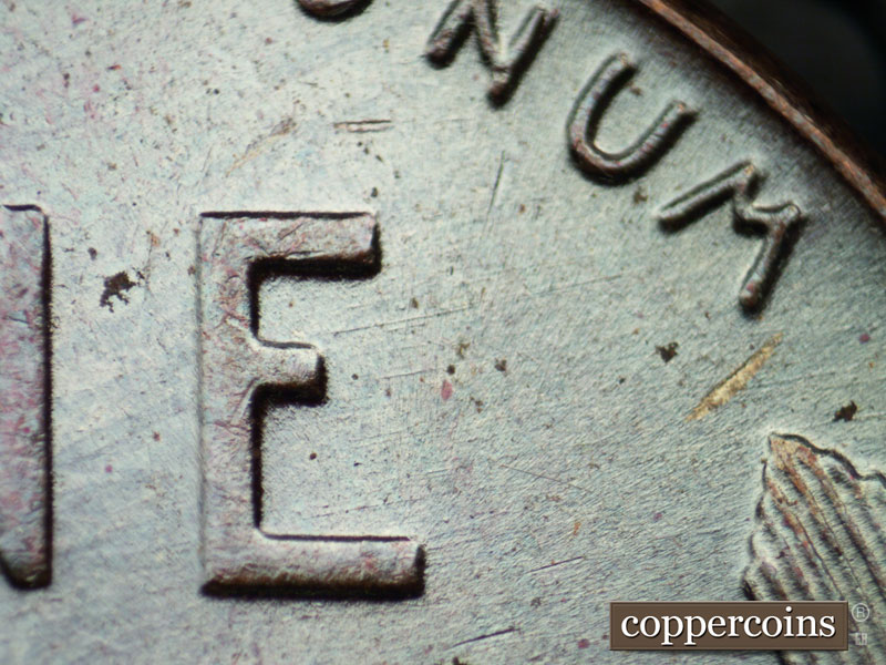 Die-stage B marker on 1951D•1MM•055 (1951 Repunched Mint Mark).