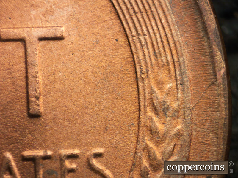 Die-stage B marker on 1951D•1MM•056 (1951 Repunched Mint Mark).