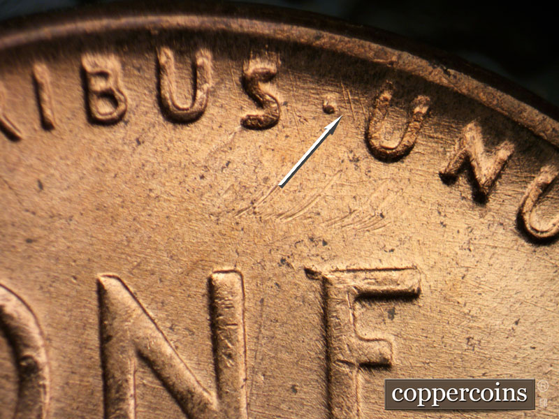 Die-stage B marker on 1951D•1MM•057 (1951 Repunched Mint Mark).
