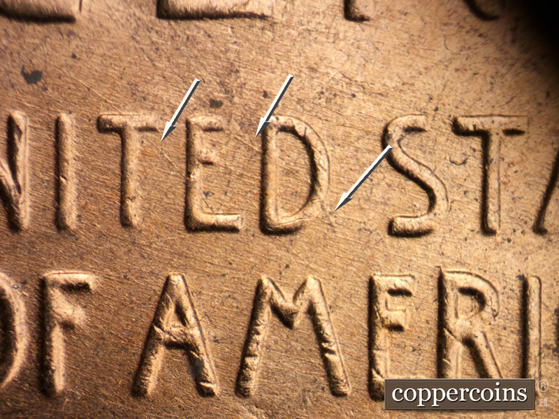 Die-stage B marker on 1951D•1MM•057 (1951 Repunched Mint Mark).