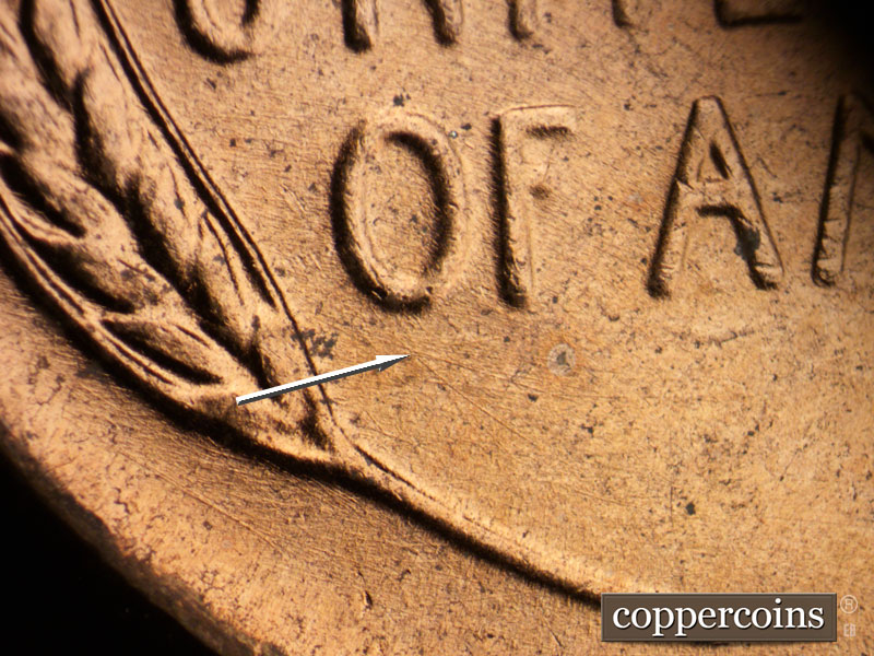 Die-stage B marker on 1951D•1MM•057 (1951 Repunched Mint Mark).