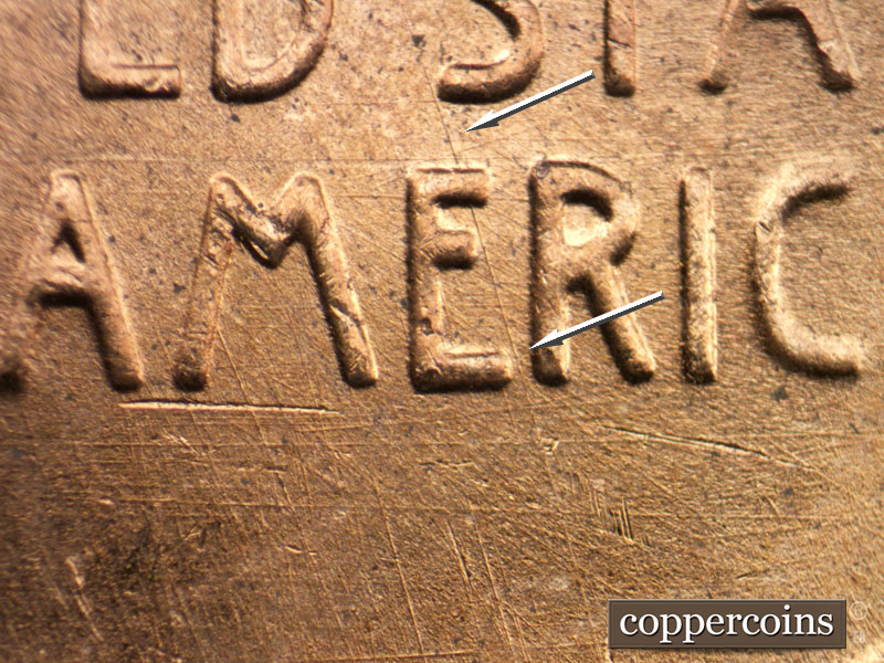 Die-stage B marker on 1951D•1MM•059 (1951 Repunched Mint Mark).