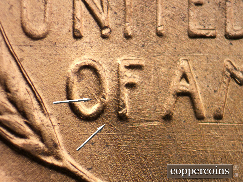 Die-stage B marker on 1951D•1MM•059 (1951 Repunched Mint Mark).