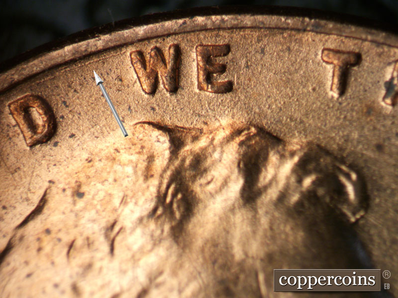 Die-stage B marker on 1951D•1MM•060 (1951 Repunched Mint Mark).