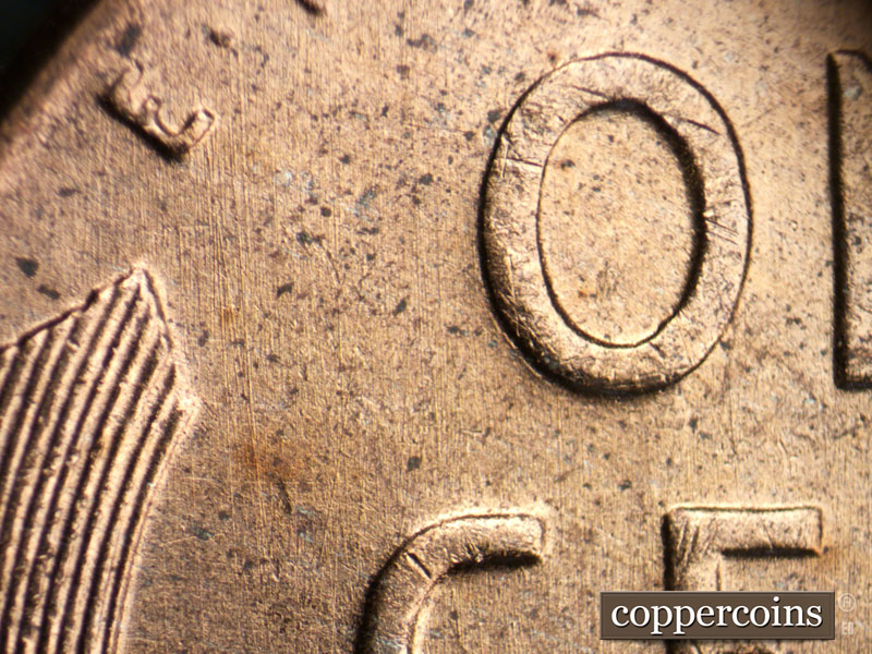 Die-stage B marker on 1951D•1MM•060 (1951 Repunched Mint Mark).