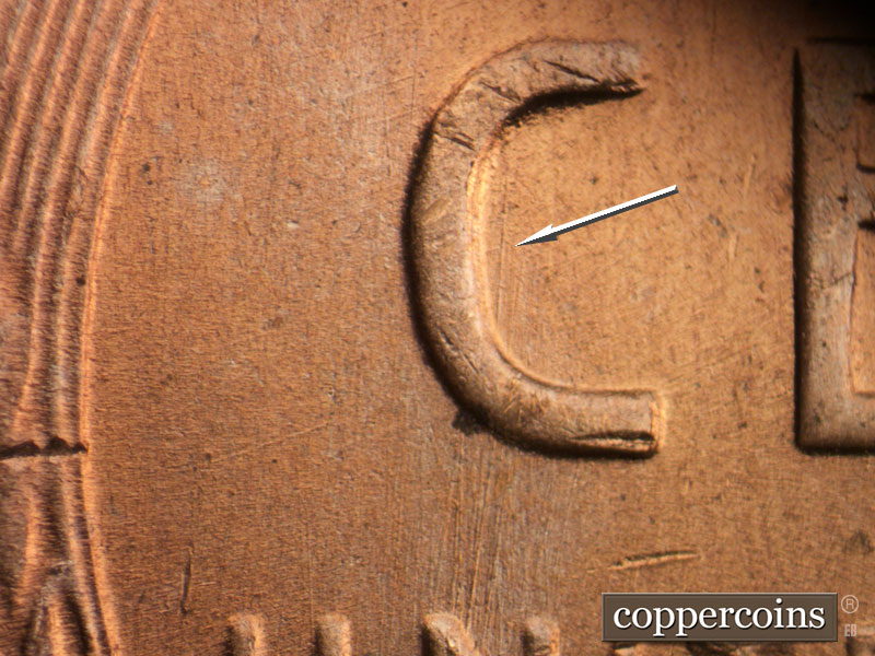 Die-stage C marker on 1951D•1MM•065 (1951 Repunched Mint Mark).