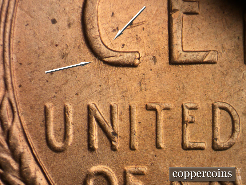 Die-stage B marker on 1951D•1MM•066 (1951 Repunched Mint Mark).