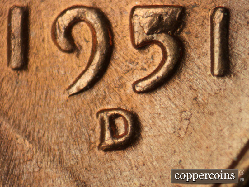 Die-stage C marker on 1951D•1MM•067 (1951 Repunched Mint Mark).