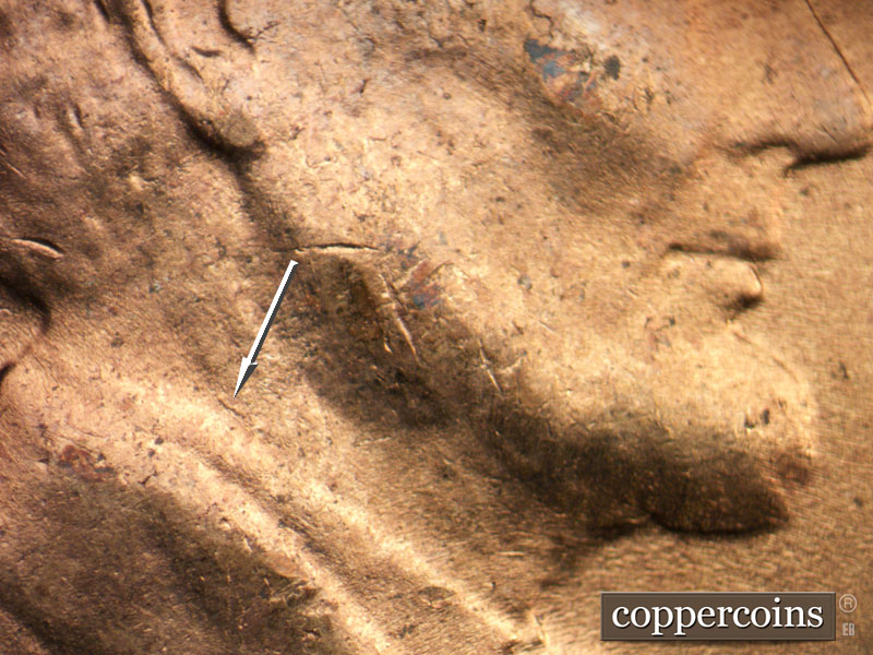 Die-stage B marker on 1951D•1MM•068 (1951 Repunched Mint Mark).