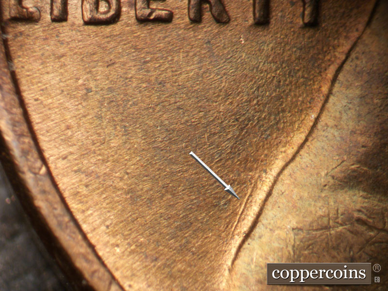 Die-stage B marker on 1951D•1MM•070 (1951 Repunched Mint Mark).