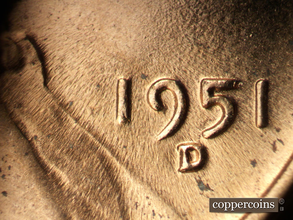 Die-stage C marker on 1951D•1MM•071 showing Date for reference.