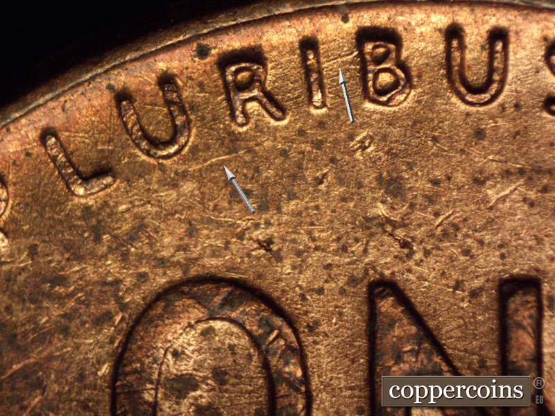 Die-stage A marker on 1951D•1OM•002 (1951 Over Mint Mark).