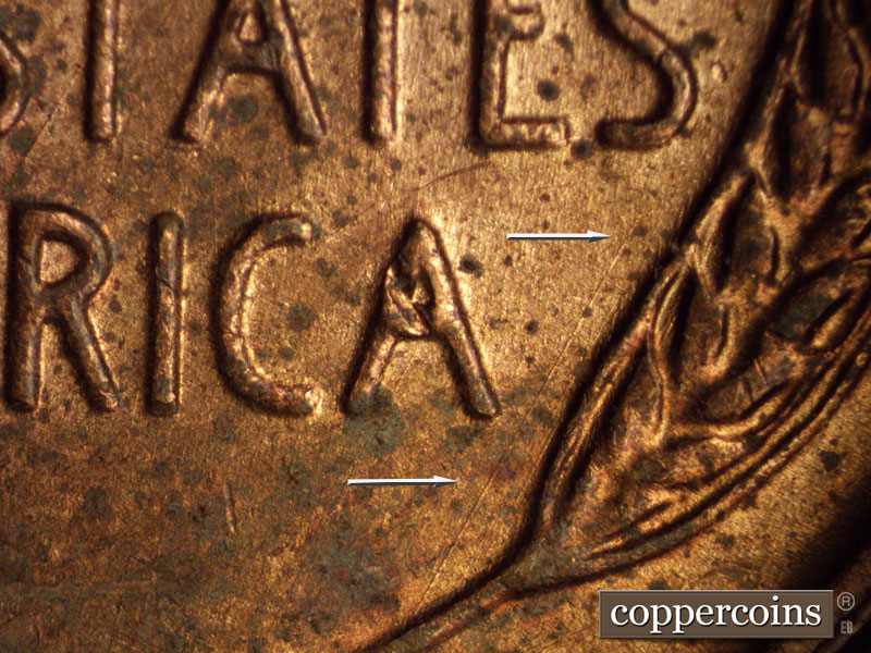 Die-stage A marker on 1951D•1OM•002 (1951 Over Mint Mark).