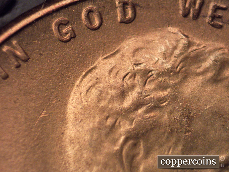 Die-stage C marker on 1951S•1MM•001 (1951 Repunched Mint Mark).