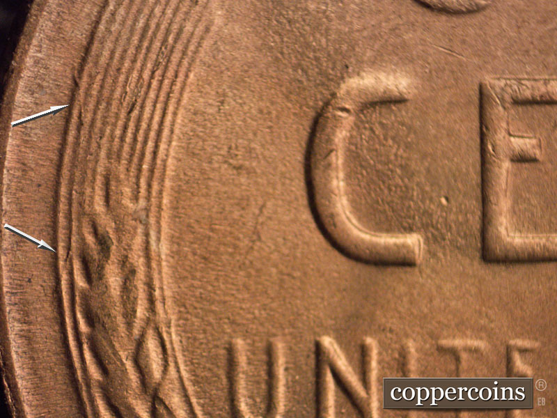Die-stage C marker on 1951S•1MM•001 (1951 Repunched Mint Mark).