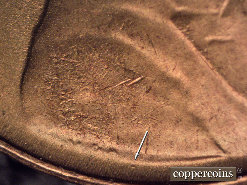 Die-stage B marker on 1951S•1MM•006 (1951 Repunched Mint Mark).