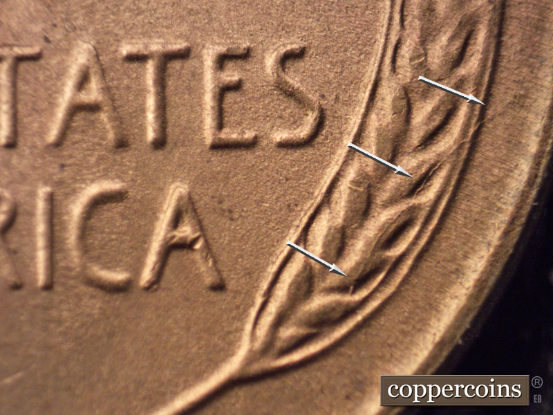 Die-stage B marker on 1951S•1MM•006 (1951 Repunched Mint Mark).