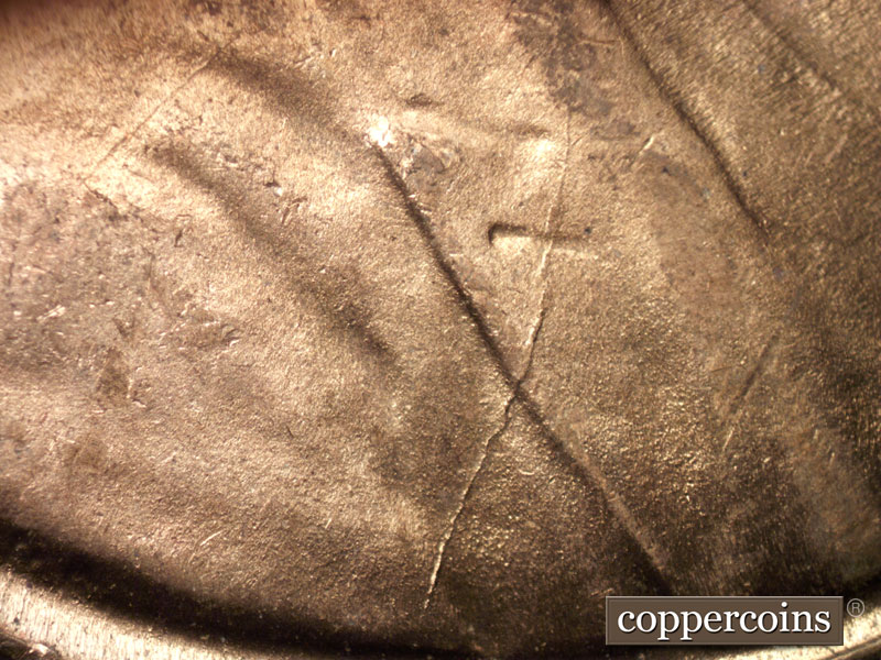 Die-stage C marker on 1951S•1MM•010 (1951 Repunched Mint Mark).