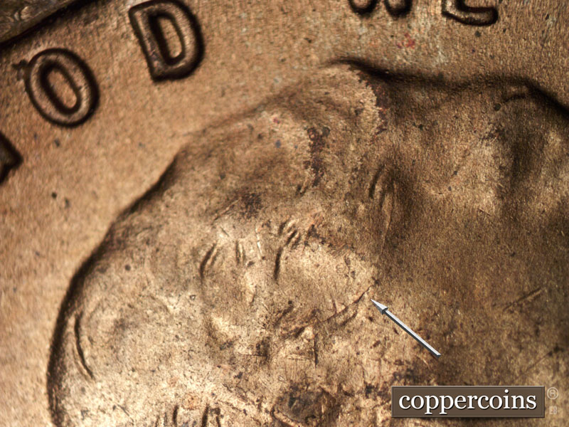 Die-stage C marker on 1951S•1MM•010 (1951 Repunched Mint Mark).
