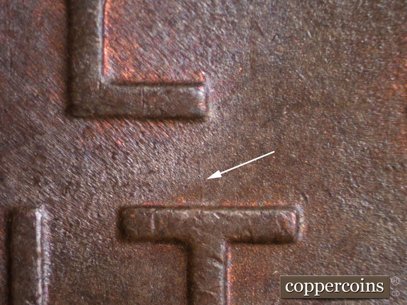 Die-stage C marker on 1951S•1MM•013 (1951 Repunched Mint Mark).