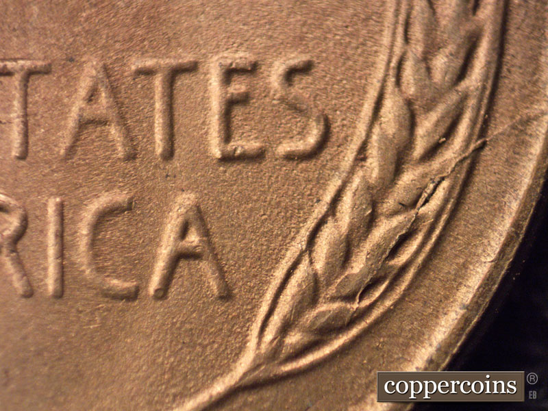 Die-stage B marker on 1951S•1MM•017 (1951 Repunched Mint Mark).