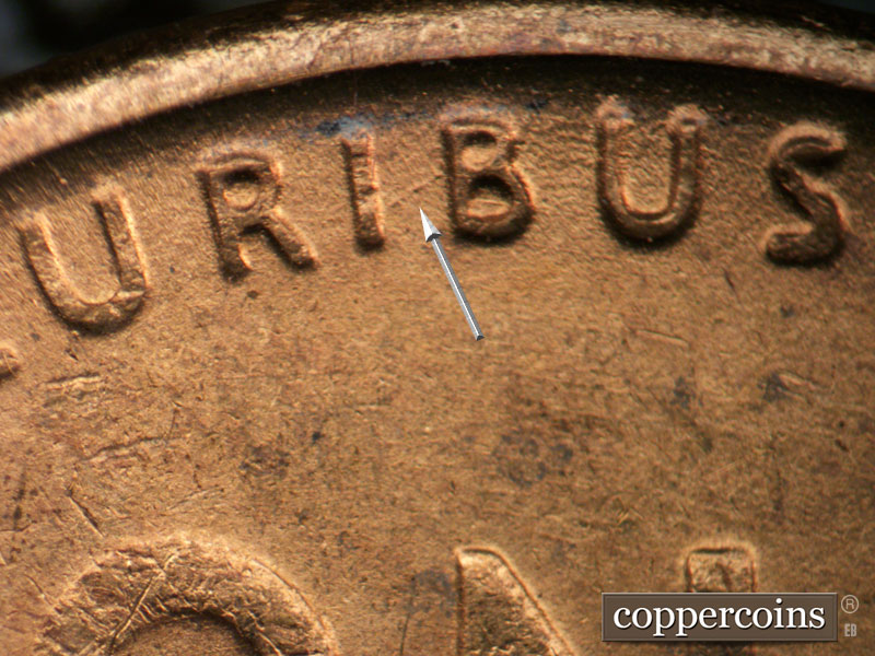 Die-stage C marker on 1951S•1MM•018 (1951 Repunched Mint Mark).