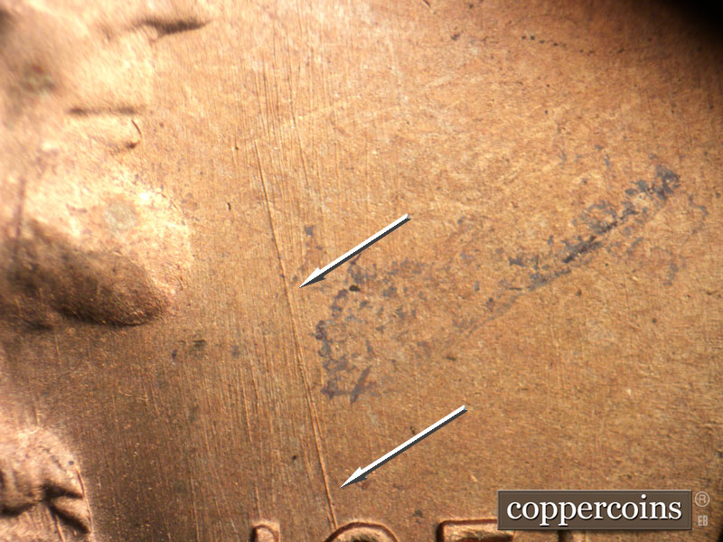 Die-stage B marker on 1951S•1MM•019 (1951 Repunched Mint Mark).