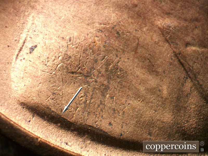 Die-stage C marker on 1951S•1MM•020 (1951 Repunched Mint Mark).