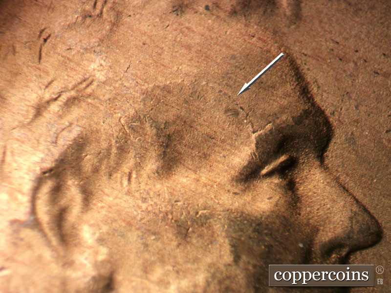Die-stage C marker on 1951S•1MM•020 (1951 Repunched Mint Mark).