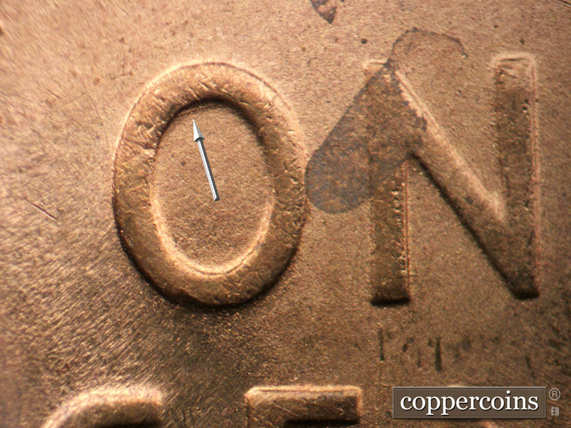 Die-stage C marker on 1951S•1MM•020 (1951 Repunched Mint Mark).
