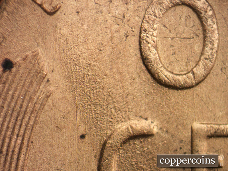 Die-stage B marker on 1951S•1MM•021 (1951 Repunched Mint Mark).