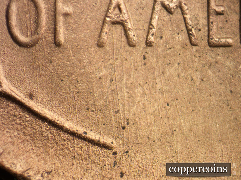 Die-stage B marker on 1951S•1MM•021 (1951 Repunched Mint Mark).