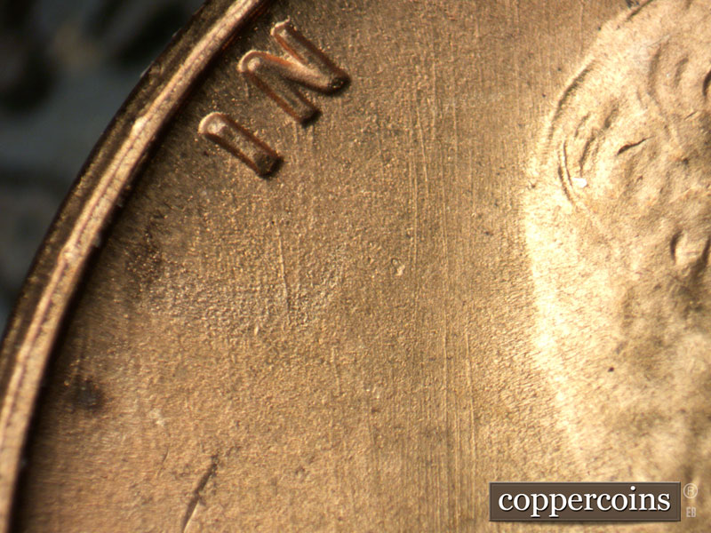 Die-stage B marker on 1951S•1MM•022 (1951 Repunched Mint Mark).